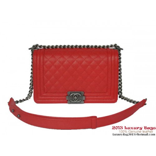 Boy Chanel Flap Shoulder Bag Classic Cannage Patterns A67086 Red