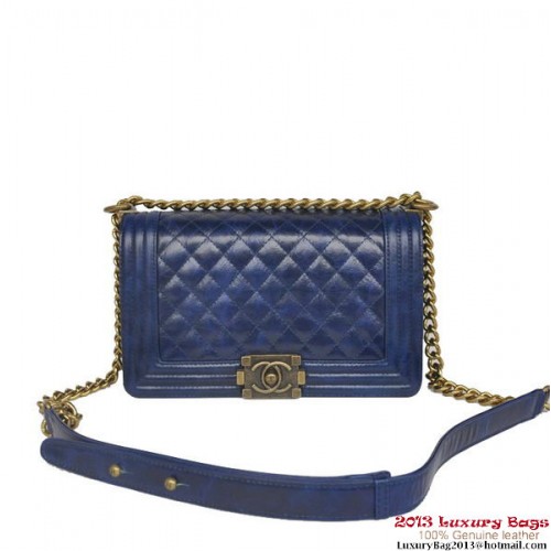 Boy Chanel Flap Shoulder Bag Iridescent Leather A67086 Blue