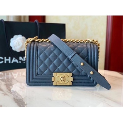 Boy Chanel Flap Shoulder Bag Leather A67085 blue