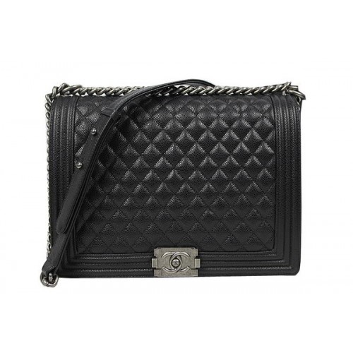 Boy Chanel Flap Shoulder Bag Original Cannage Pattern A67087 Black