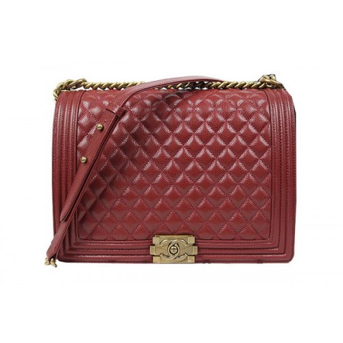 Boy Chanel Flap Shoulder Bag Original Cannage Pattern A67087 Burgundy