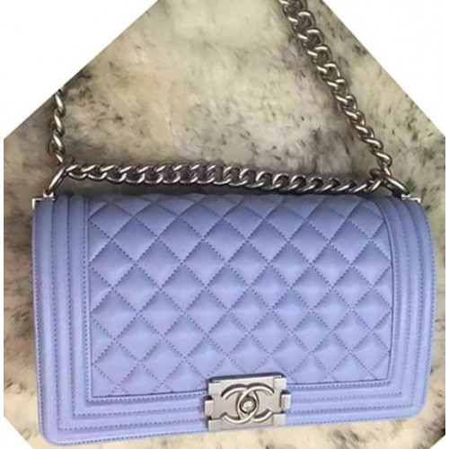 Boy Chanel Flap Shoulder Bag Original Sheepskin A64375 Lavender