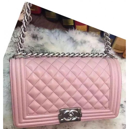 Boy Chanel Flap Shoulder Bag Original Sheepskin A64375 Pink