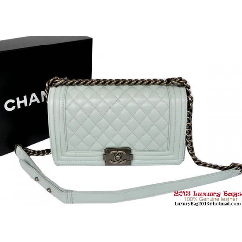 Boy Chanel Flap Shoulder Bag Original Sheepskin Leather A67086 Light Blue