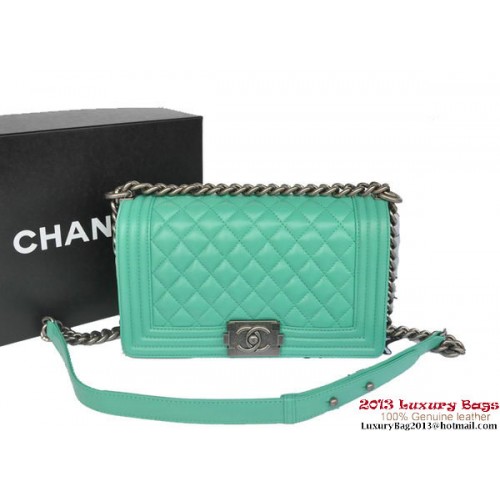 Boy Chanel Flap Shoulder Bag Original Sheepskin Leather A67086 Light Green
