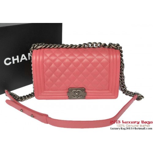 Boy Chanel Flap Shoulder Bag Original Sheepskin Leather A67086 Light Red