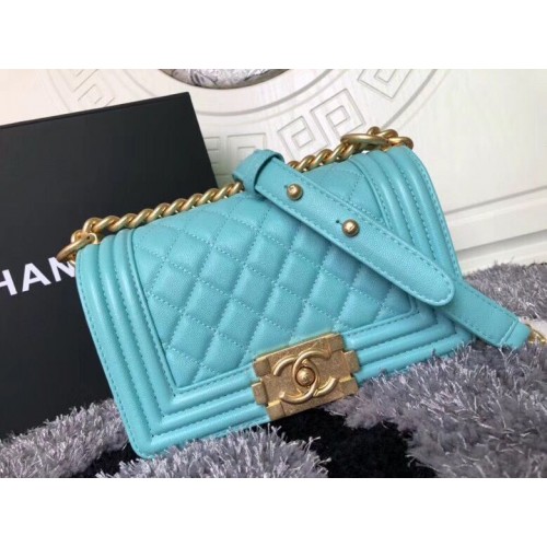 Boy Chanel Flap Shoulder Bag Sheepskin Leather A67085 Blue