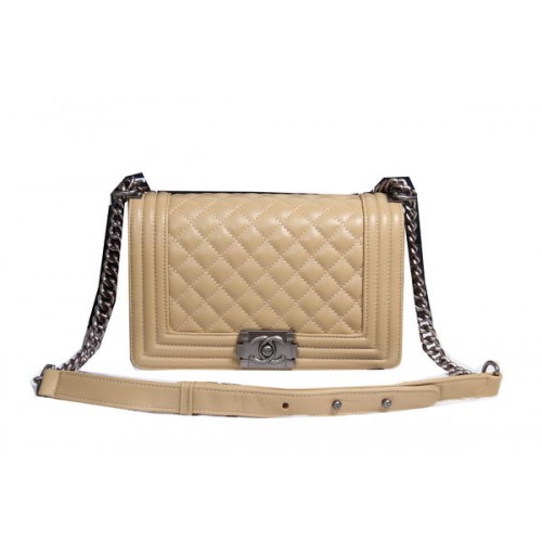 Boy Chanel Flap Shoulder Bag Sheepskin Leather CHA2068 Apricot