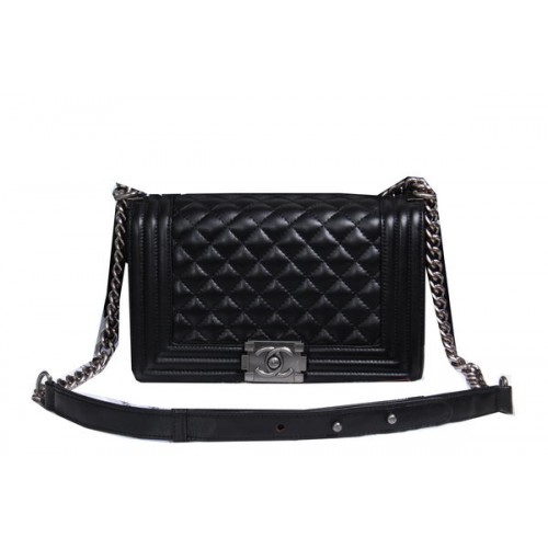 Boy Chanel Flap Shoulder Bag Sheepskin Leather CHA2068 Black
