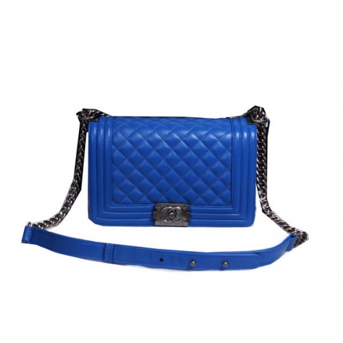 Boy Chanel Flap Shoulder Bag Sheepskin Leather CHA2068 Blue