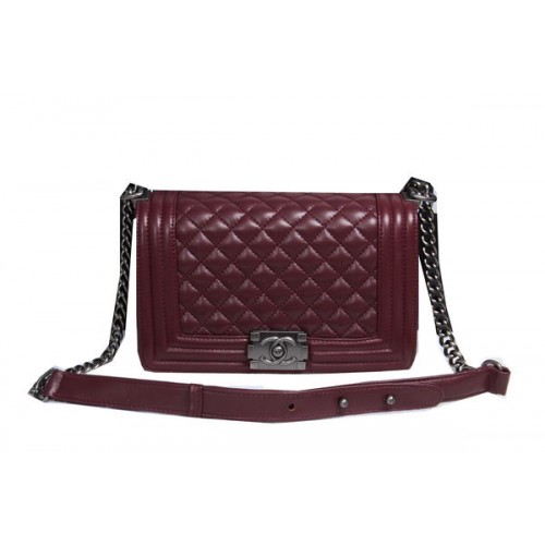 Boy Chanel Flap Shoulder Bag Sheepskin Leather CHA2068 Wine