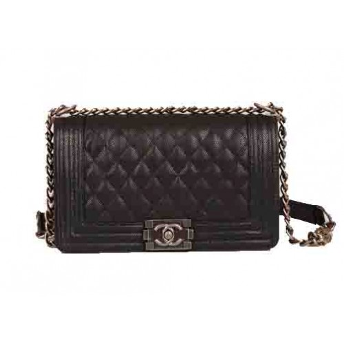 Boy Chanel Flap Shoulder Bags Black Cannage Pattern Leather A67086 Silver