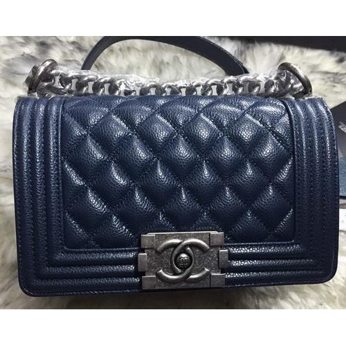 Boy Chanel Flap Shoulder Bags Cannage Pattern A67085 Royal