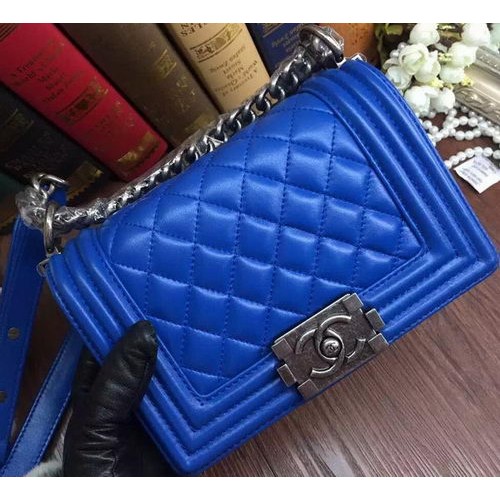 Boy Chanel Flap Shoulder Bags Sheepskin Leather A67085 Blue