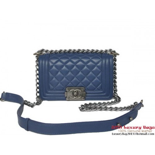 Boy Chanel Small Flap Shoulder Bag Sheepskin Leather A67086 RoyalBlue