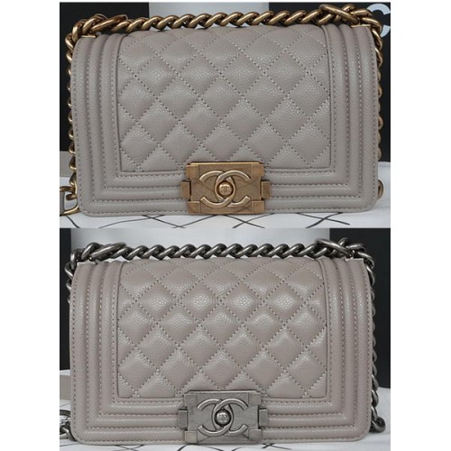 Boy Chanel mini Flap Bag Original Cannage Pattern A67085 Grey