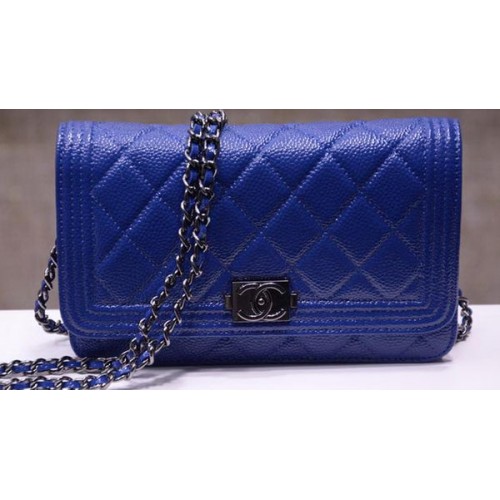 Boy Chanel mini Flap Bags Bright Cannage Pattern A33815 Blue
