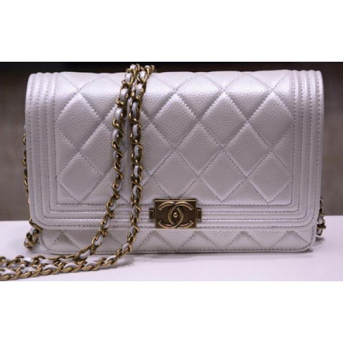 Boy Chanel mini Flap Bags Bright Cannage Pattern A33815 OffWhite
