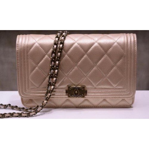 Boy Chanel mini Flap Bags Cannage Pattern A33815 Gold
