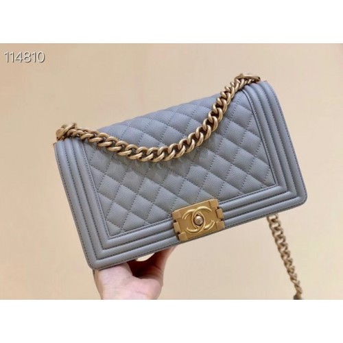 Boy chanel handbag A67086 light gray
