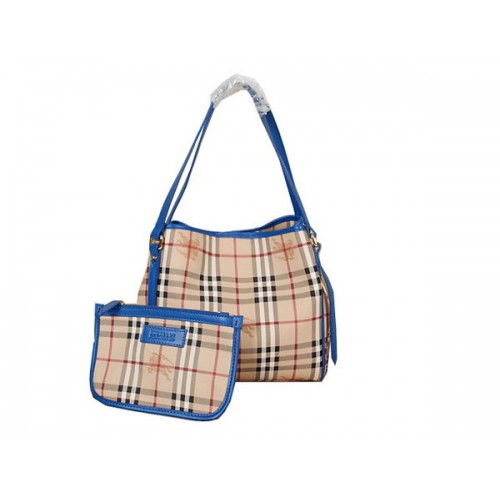 BurBerry B8883 Small Haymarket Check Tote Bag Blue