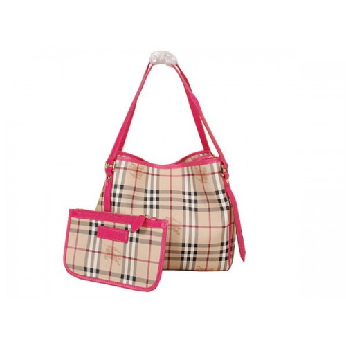 BurBerry B8883 Small Haymarket Check Tote Bag Rose