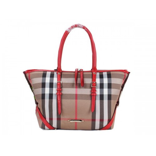 BurBerry House Check Saddlestitch Shoulder Bag B20551 Red