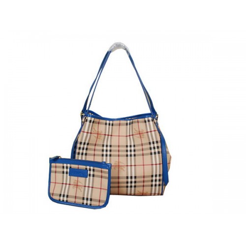 BurBerry Medium Haymarket Check Tote Bag B8884 Blue