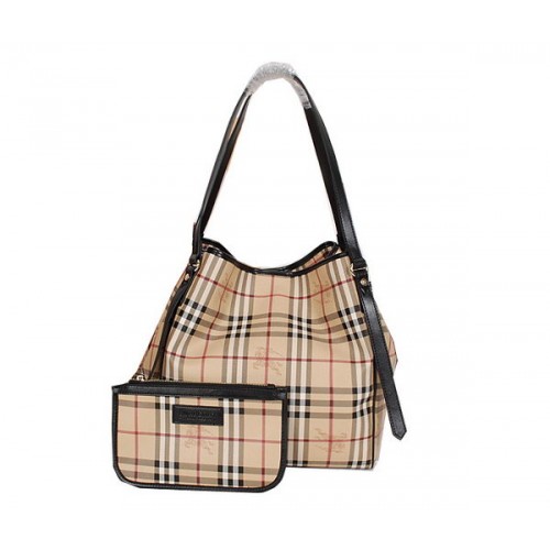 BurBerry Original Haymarket Check Tote Bag B8882 Black