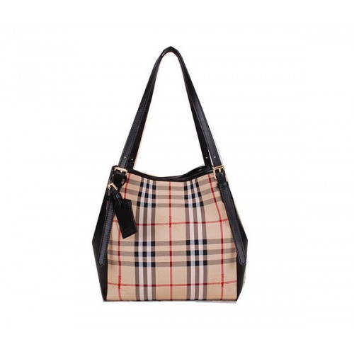 BurBerry Small Haymarket Check Tote Bag B3711 Black