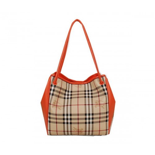 BurBerry Small Haymarket Check Tote Bag B5911 Orange