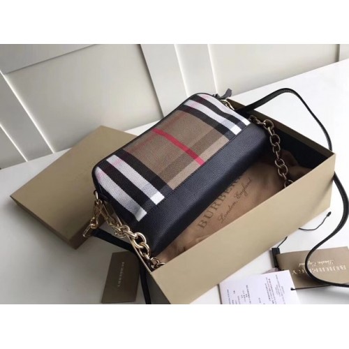 Burberry Calfskin Leather Should Bag 41711 black