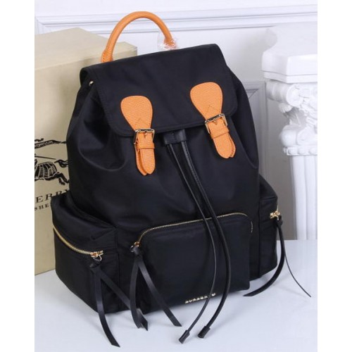 Burberry Large Backpack Fabric BU41048 Black&Orange