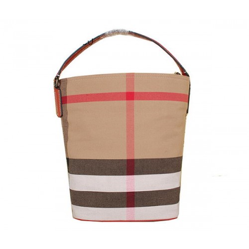 Burberry Medium Brit Check Hobo Bag 7700 Red