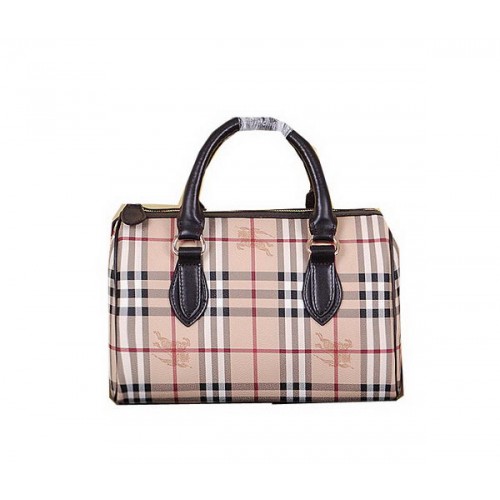 Burberry Medium Haymarket Check Bowling Bag 7903 Brown