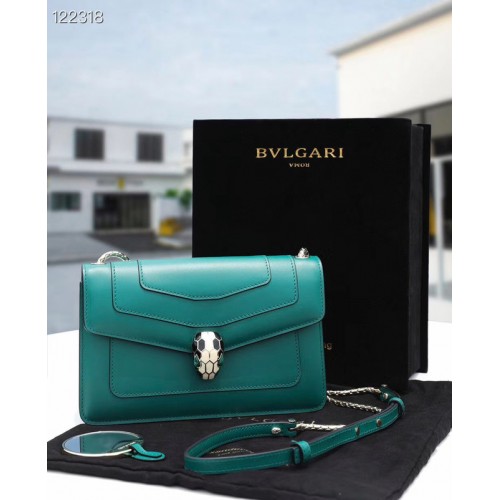 Bvlgari Serpenti Forever leather small crossbody bag 28090 Emerald