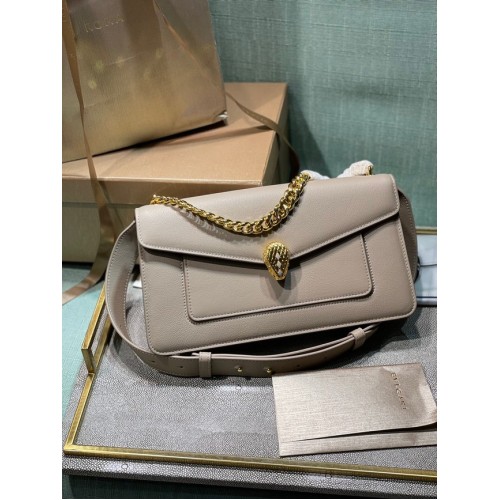 Bvlgari Serpenti Forever leather small crossbody bag 292833 gray