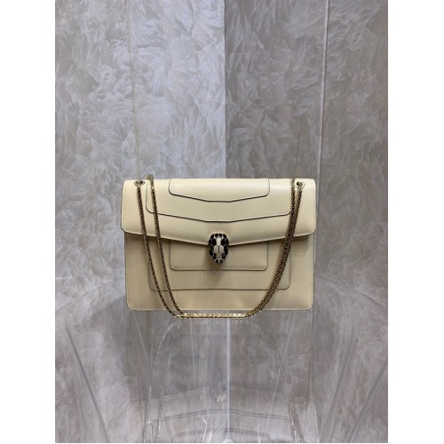 Bvlgari Serpenti Forever leather small crossbody bag 35106 cream