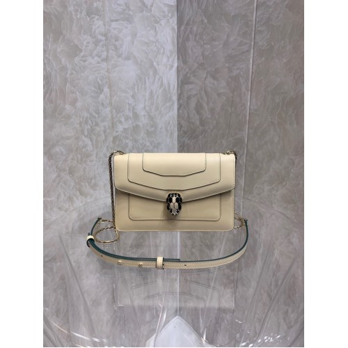 Bvlgari Serpenti Forever leather small crossbody bag 65106 cream