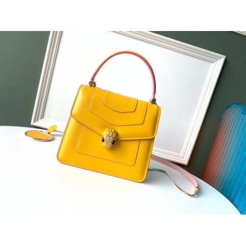 Bvlgari Serpenti Forever leather small crossbody bag 70736 yellow