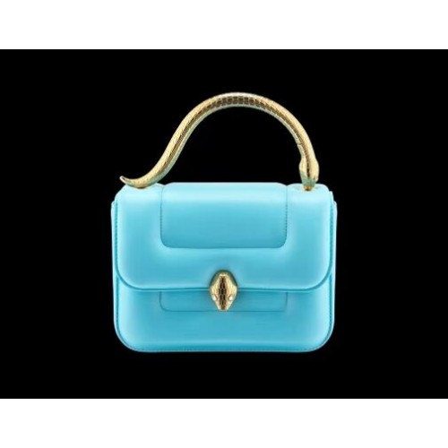 Bvlgari Serpenti Forever leather small crossbody bag B209107 sky blue