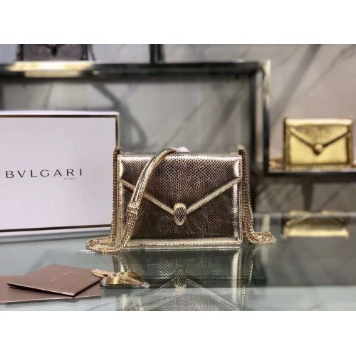 Bvlgari Serpenti Forever leather small crossbody bag B210544 light gold