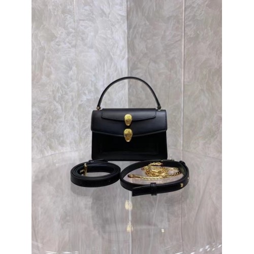 Bvlgari Serpenti Forever leather small crossbody bag B210755 Black