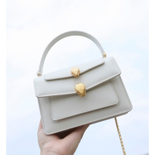 Bvlgari Serpenti Forever leather small crossbody bag B21076 white