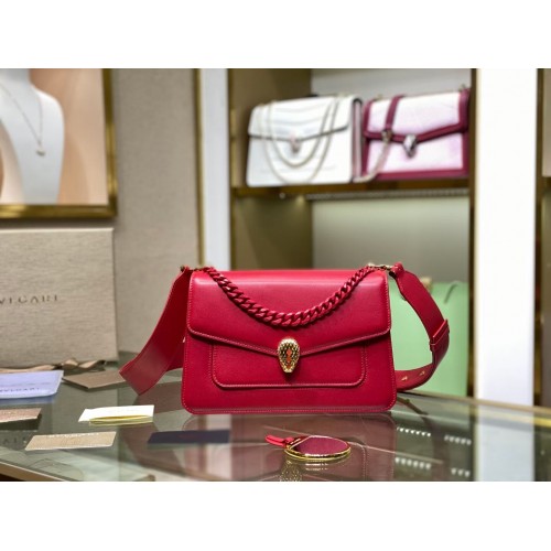 Bvlgari Serpenti Forever leather small crossbody bag B210762 red