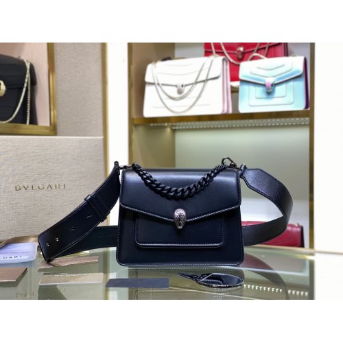 Bvlgari Serpenti Forever leather small crossbody bag B210875 black