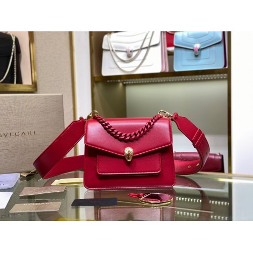 Bvlgari Serpenti Forever leather small crossbody bag B210875 red