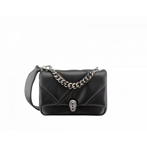 Bvlgari Serpenti Forever leather small crossbody bag B219068 black