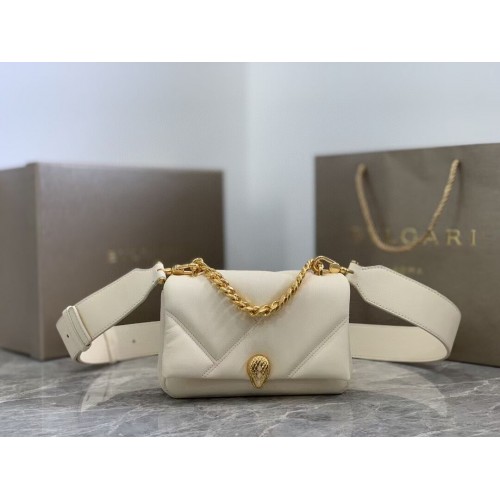 Bvlgari Serpenti Forever leather small crossbody bag B219068 cream