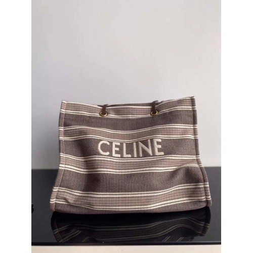 CELINE Canvas Shopping Bag 2063 Gray